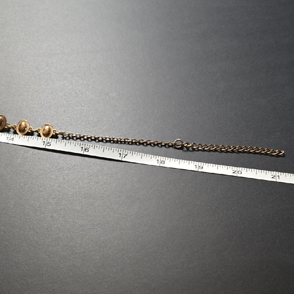 Black & White Cabochon Statement Bib Style Gold Tone Necklace - Picture 3 of 5